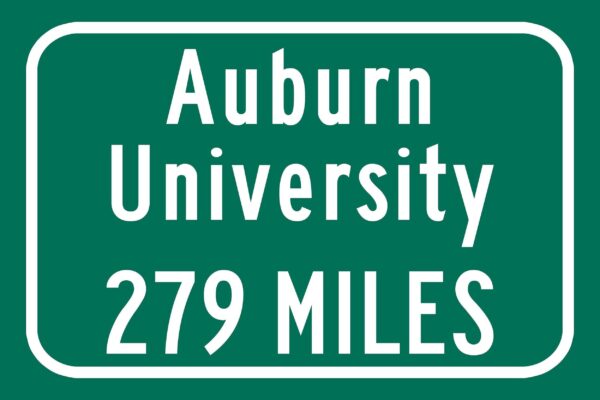 Auburn University Custom College Highway Distance Sign - Image 2