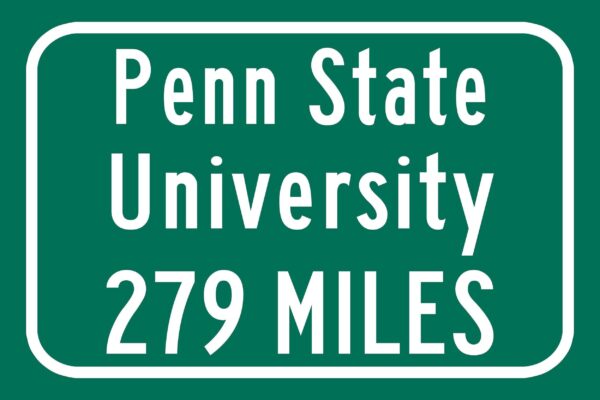 Penn State Nittany Lions Custom College Highway Distance sign /Penn State Nittany Lions State College Pennsylvania, Happy Valley - Image 3