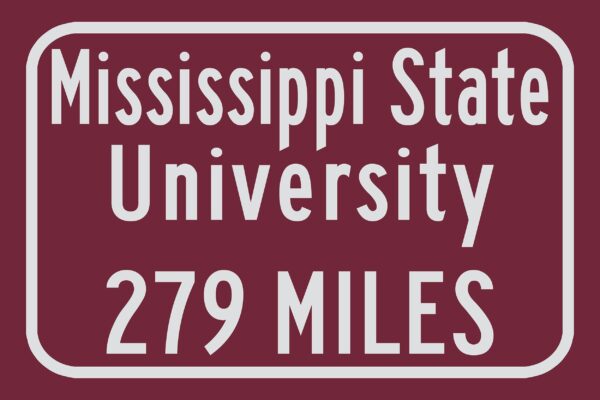Mississippi State University, Custom College Highway Distance Sign /Mississippi State / Starkville Mississippi /Mississippi State University - Image 3