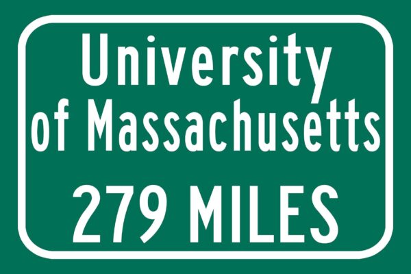UMass / Custom College Highway Distance Sign /UMass / UMass Minutemen / - Image 2