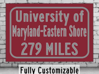 UOM Eastern Shore / Custom College Highway Distance Sign / Eastern Shore Hawks / Princesss Anne Maryland /
