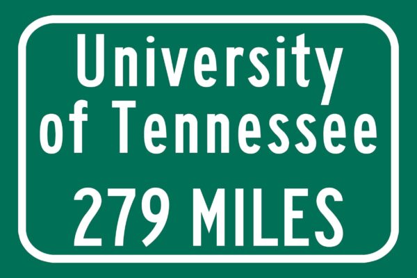 University of Tennessee , Custom College Highway Distance Sign /University of Tennessee / University of Tennessee Volunteers - Image 2