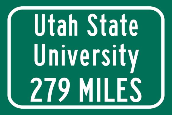 Utah State University / Custom College Highway Distance Sign / Utah State Aggies / Logan Utah / - Image 2