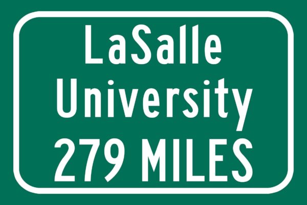 La Salle University / Custom College Highway Distance Sign / La Salle University /La Salle University Explorers/ Philadelphia / - Image 2