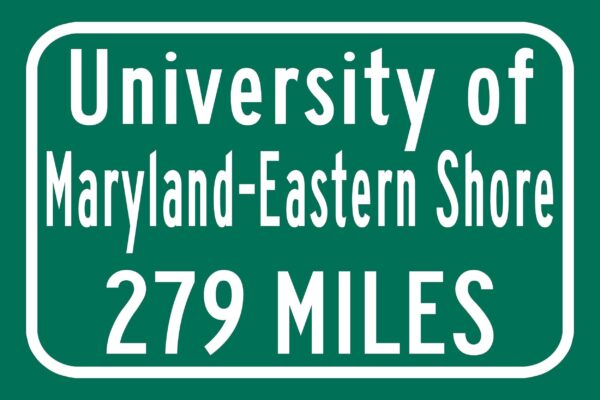 UOM Eastern Shore / Custom College Highway Distance Sign / Eastern Shore Hawks / Princesss Anne Maryland / - Image 2