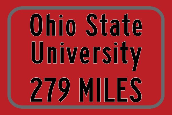 Ohio State University Buckeyes Custom College Highway Distance sign /  Ohio State University Buckeyes Columbus Ohio / Ohio State Football - Image 2