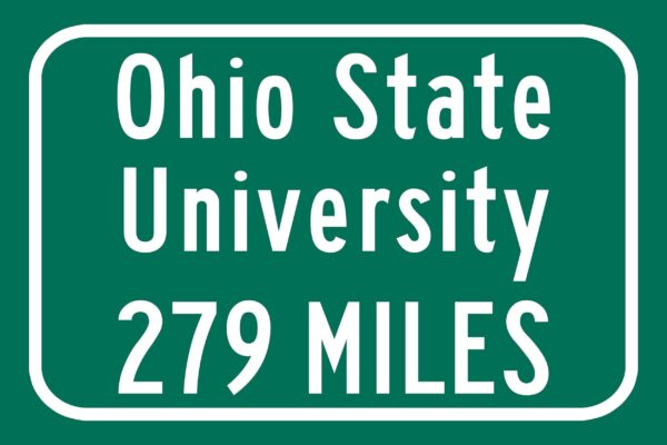 Ohio State University Buckeyes Custom College Highway Distance sign /  Ohio State University Buckeyes Columbus Ohio / Ohio State Football - Image 3