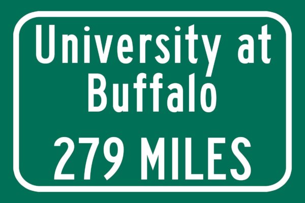 University at Buffalo / Custom College Highway Distance Sign / Buffalo Bulls / Buffalo New York / - Image 2