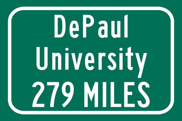 DePaul University / Custom College Highway Distance Sign /DePaul University /DePaul University Demons / Chicago Illinois - Image 2