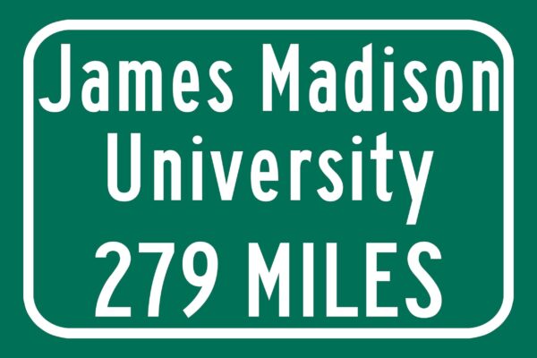 James Madison University / Custom College Highway Distance Sign / James Madison Dukes / Harrisonburg Virginia / - Image 2