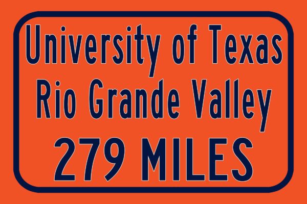 UTRGV / Custom College Highway Distance Sign / UTRGV Vaqueros / Edinburg Texas - Image 3
