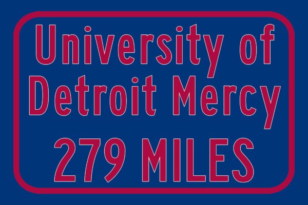 University of Detroit Mercy  / Custom College Highway Distance Sign / The University of Oklahoma  / Detriot Mercy Titans / Detroit Michigan - Image 3