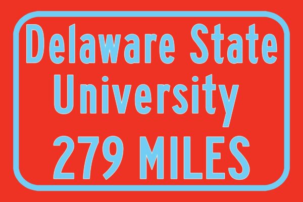 Delaware State University / Custom College Highway Distance Sign / Delaware State Hornets / Dover Delaware / - Image 3