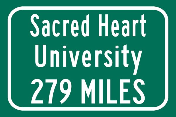 Sacred Heart University / Custom College Highway Distance Sign / Sacred Heart Fairfield Connecticut / Sacred Heart Pioneers - Image 2