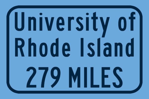 University of Rhode Island / Custom College Highway Distance Sign / University of Rhode Island /University of Rhode Island Rams/ - Image 3