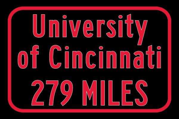 University of Cincinnati Custom College Highway Distance Sign /University of Cincinnati / Cincinnati Bearcats /Cincinnati Ohio - Image 3