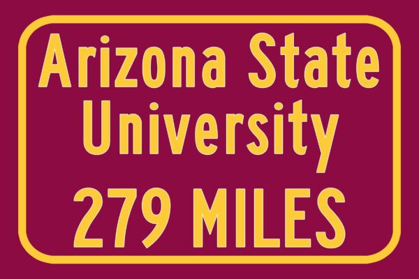 Arizona State University / Custom College Highway Distance Sign / Arizona State Sun Devils / Tempe Arizona - Image 3
