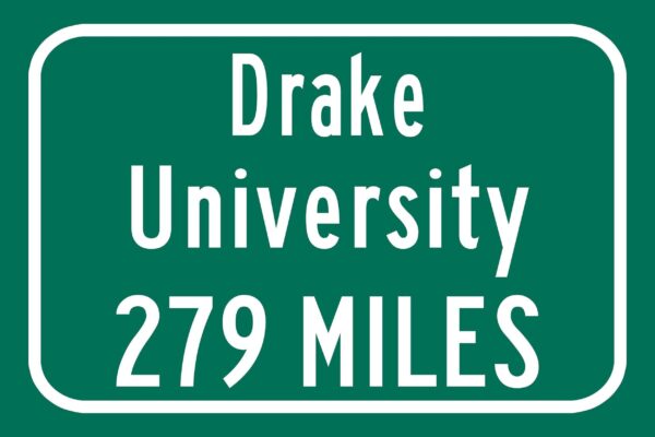 Drake University / Custom College Highway Distance Sign / Drake Bulldogs / Des Moines Iowa / - Image 2