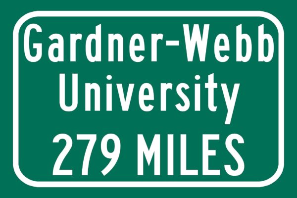 Gardner-Webb University / Custom College Highway Distance Sign / Gardner-Webb University / Gardner-Webb Bulldogs / Boiling Springs NC - Image 2