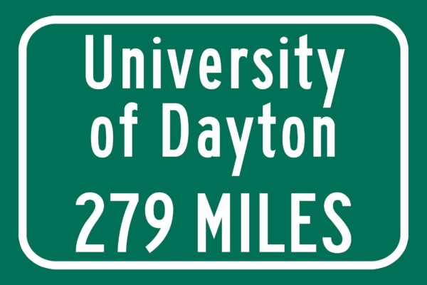 University of Dayton / Custom College Highway Distance Sign / University of Dayton / University of Dayton Flyers / Dayton Ohio - Image 2