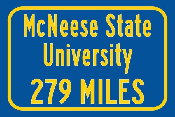 McNeese State University / Custom College Highway Distance Sign /McNeese Cowboys / Lake Charles Louisiana - Image 3