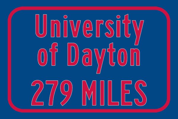 University of Dayton / Custom College Highway Distance Sign / University of Dayton / University of Dayton Flyers / Dayton Ohio - Image 3