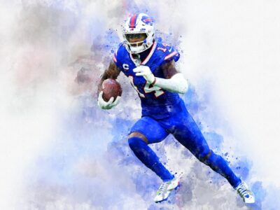 Stefon Diggs watercolor, Buffalo Bills wall art, Buffalo Bills Stefon Diggs Poster. Canvas, Stefon Diggs Buffalo Bills wall art