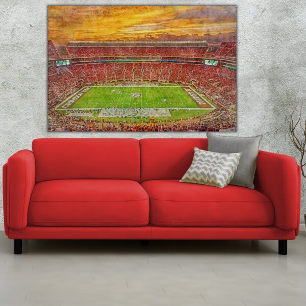 Canvas-Print of Alabama Crimson Tide, Bryant-Denny Stadium , Watercolor Digital Sketch Print Canvas Print, Bama Football, Tuscaloosa Alabama - Image 2