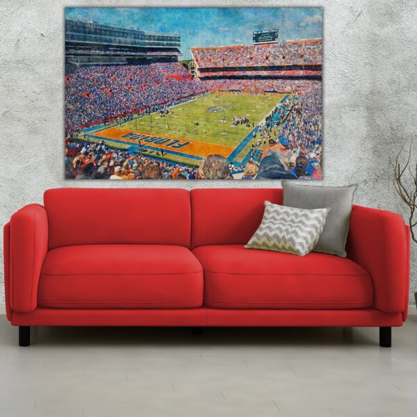 Canvas-Print of Florida Gators, University Of Florida , Watercolor Digital Sketch Print Canvas Print, Gators Football, Gainesville Florida - Image 2