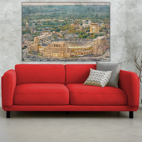Canvas-Print of Notre Dame Fighting Irish, University of Notre Dame , Watercolor Digital Sketch Print Canvas Print, Notre Dame Indiana - Image 2