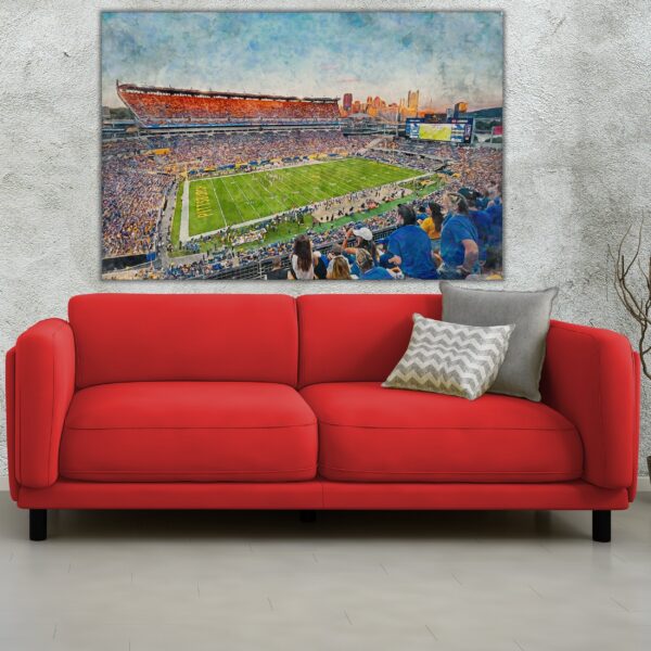 Canvas-Print of Pittsburgh Panthers, University of Pittsburgh , Watercolor Digital Sketch Print Canvas Print, Pittsburgh Pennsylvania - Image 2