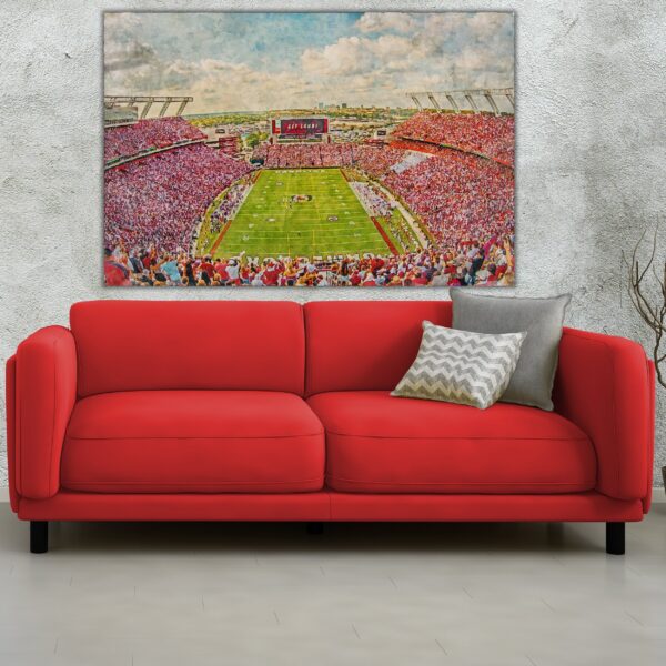 South Carolina Gamecocks, Williams-Brice Stadium , Watercolor Digital Sketch Print Canvas Print, Gamecocks Football, Columbia South Carolina - Image 2
