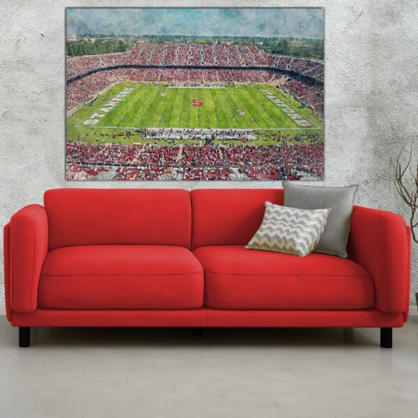 Canvas-Print of Stanford Tree, Stanford Stadium, Watercolor Digital Sketch Print Canvas Print, Stanford California, Stanford University - Image 2