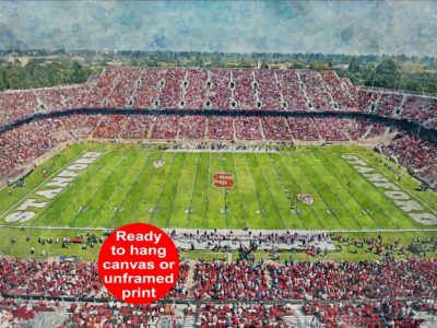 Canvas-Print of Stanford Tree, Stanford Stadium, Watercolor Digital Sketch Print Canvas Print, Stanford California, Stanford University