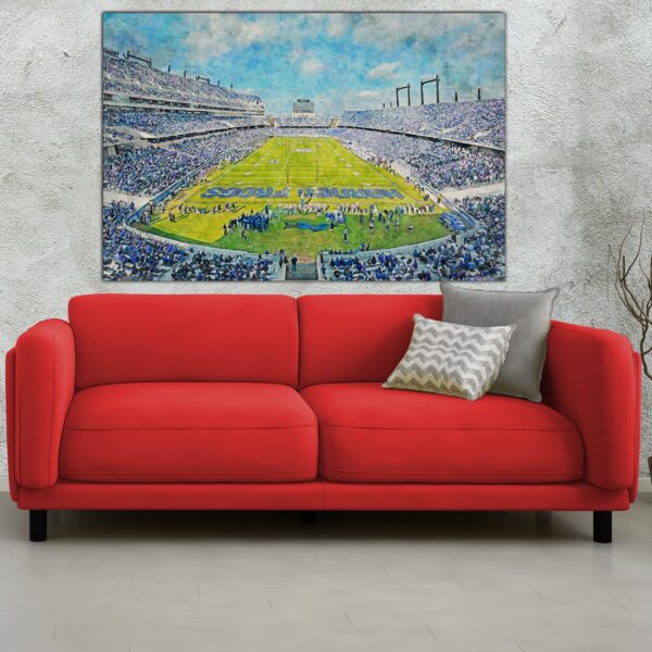 Canvas-Print of TCU Horned Frogs, Amon G. Carter Stadium , Watercolor Digital Sketch Print Canvas Print, Frogs Football, Fort Worth Texas - Image 2
