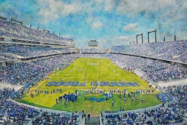 Canvas-Print of TCU Horned Frogs, Amon G. Carter Stadium , Watercolor Digital Sketch Print Canvas Print, Frogs Football, Fort Worth Texas - Image 3