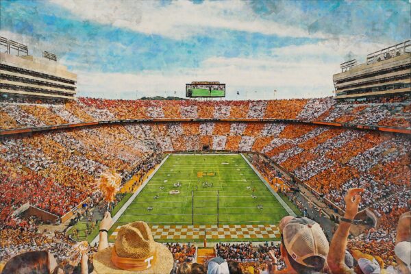 Tennessee Volunteers, Neyland Stadium , Watercolor Digital Sketch Print Canvas Print, Knoxville Tennessee, University of Tennessee - Image 3