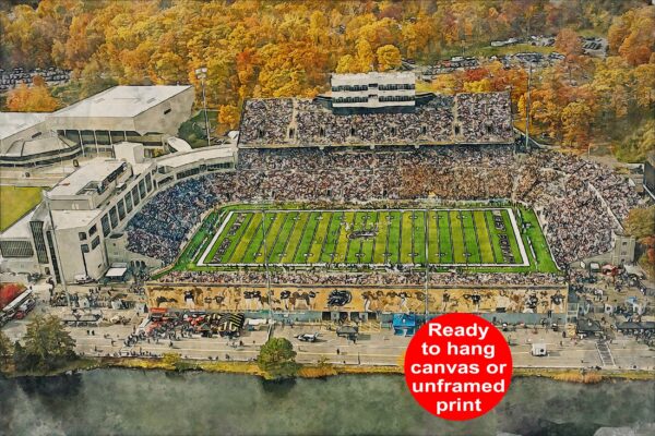 Army Black Knights, Michie Stadium , Watercolor Digital Sketch Print Canvas Print, Army Football, United States Military Academy