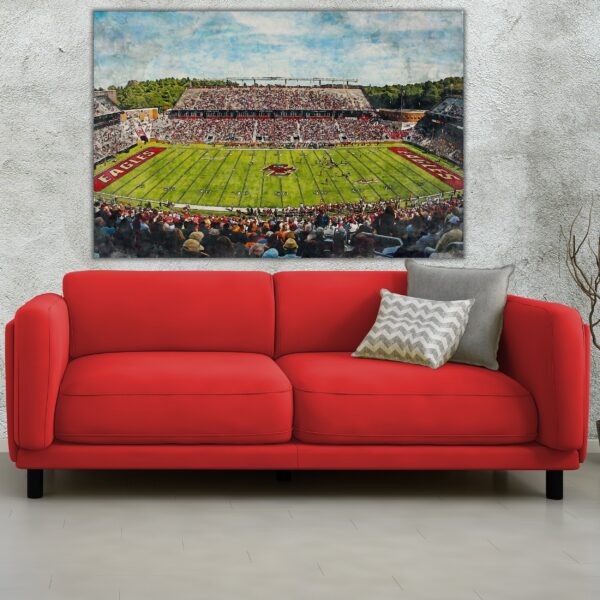 Canvas-Print of Boston College Eagles, Alumni Stadium , Watercolor Digital Sketch Print Canvas Print, Boston College, Boston Massachusetts - Image 2