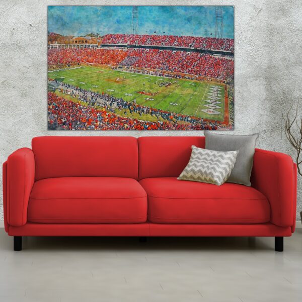 Virginia Cavaliers, Scott Stadium ,  Watercolor Digital Sketch Print Canvas Print,  Charlottesville Virginia, University of Virginia - Image 2