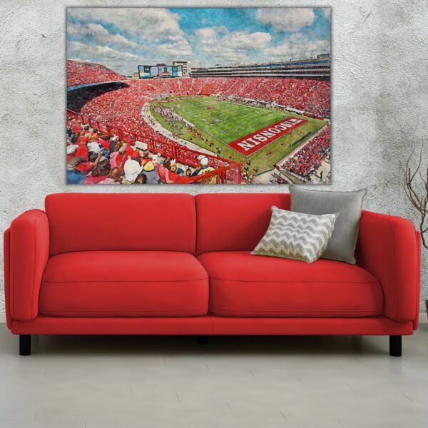 Wisconsin Badger, Camp Randall Stadium ,  Watercolor Digital Sketch Print Canvas Print,  Madison Wisconsin , University of Wisconsin - Image 2