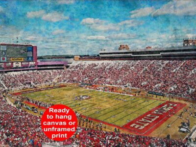 Florida State Seminoles, Doak S. Campbell  , Watercolor Digital Sketch Print Canvas Print, Florida State University , Tallahassee Florida