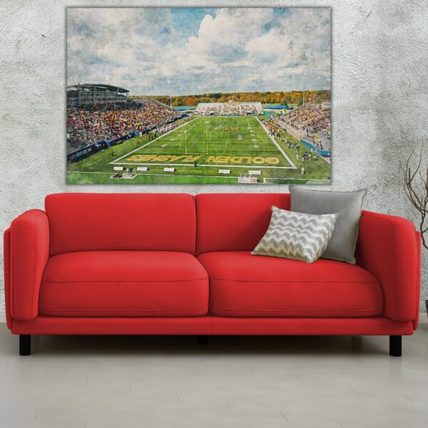 Kent State Golden Flashes ,Kent football Stadium , Watercolor Digital Sketch Print Canvas Print, Kent Ohio, Kent State University - Image 2