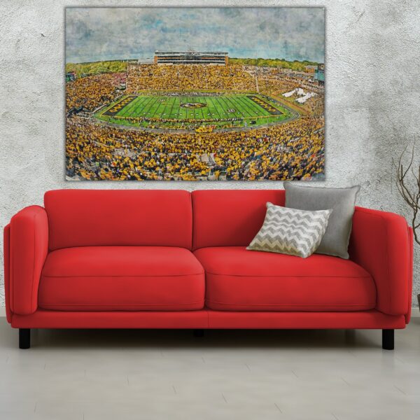 Canvas-Print of Missouri Tigers, Faurot Field , Watercolor Digital Sketch Print Canvas Print , University of Missouri, Columbia Missouri - Image 2