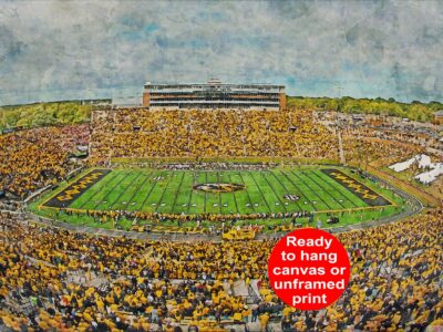 Canvas-Print of Missouri Tigers, Faurot Field , Watercolor Digital Sketch Print Canvas Print , University of Missouri, Columbia Missouri