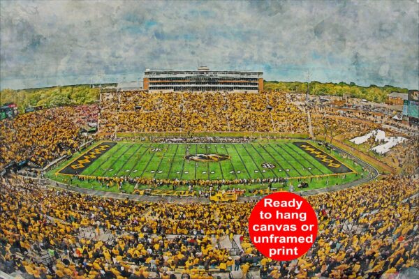 Canvas-Print of Missouri Tigers, Faurot Field , Watercolor Digital Sketch Print Canvas Print , University of Missouri, Columbia Missouri