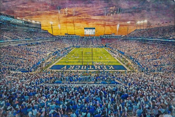 Canvas-Print of Kentucky Wildcats, Kroger Field , Watercolor Digital Sketch Print Canvas Print , University of Kentucky - Image 3