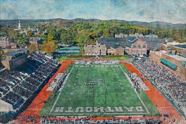 Canvas-Print of Dartmouth Big Green, Memorial Field , Watercolor Digital Sketch Print Canvas Print, Hanover New Hampshire, Dartmouth College - Image 3