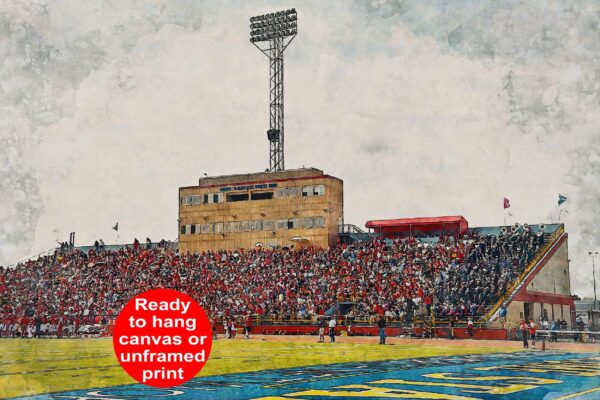 Canvas-Print of Dayton Flyers, Welcome Stadium , Watercolor Digital Sketch Print Canvas Print, Dayton Ohio, Dayton University