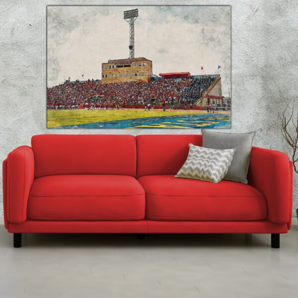 Canvas-Print of Dayton Flyers, Welcome Stadium , Watercolor Digital Sketch Print Canvas Print, Dayton Ohio, Dayton University - Image 2